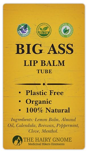The Hairy Gnome- Big ASS Lip Balm. Repairs, Moisturizes and Softens Chapped Lips Using Plant Ingredients and No Plastic. Clean Company. Give a Sh*t About Nature.
