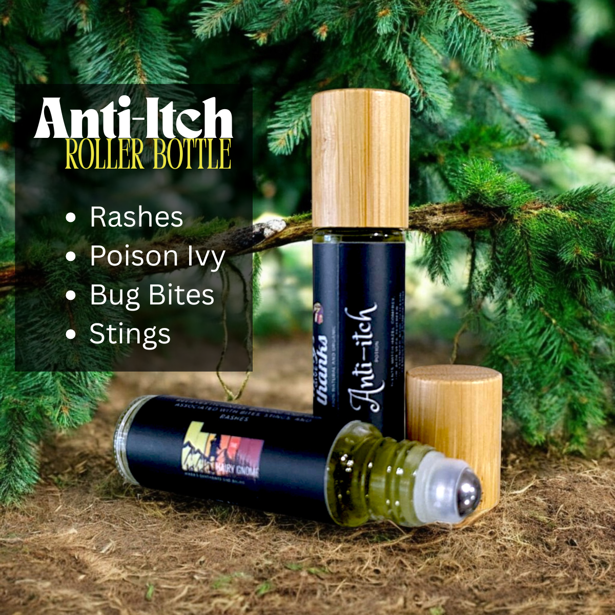 The Hairy Gnome's Anti-Itch Roller Bottle (2pk.) | Natural Treatment for Bug Bites | Itch Relief Treatment