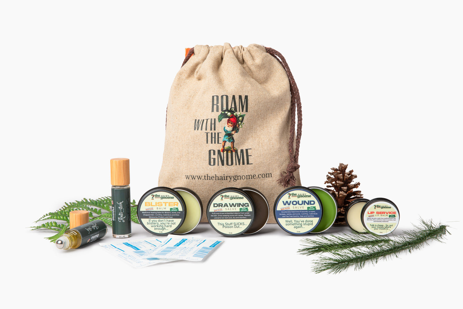 The Hairy Gnome-Organic Hiker Ointments | Epic 6 pc. Gift Set | Plastic Free | Made in The U.S.A. | Helping You Conquer The World.