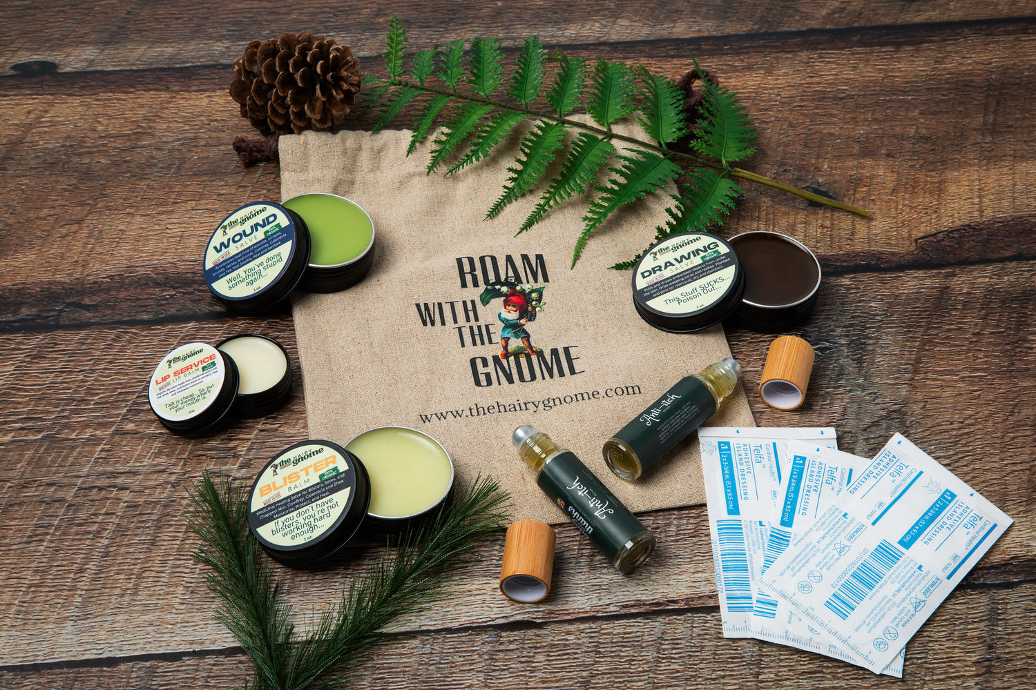 The Hairy Gnome-Organic Hiker Ointments | Epic 6 pc. Gift Set | Plastic Free | Made in The U.S.A. | Helping You Conquer The World.