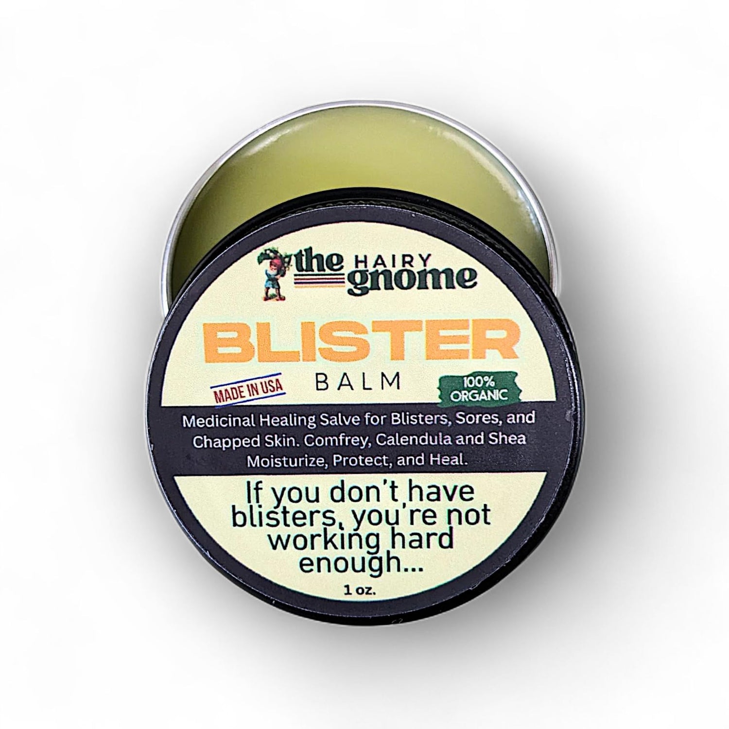 Serendipitous Summer Farms The Hairy Gnome- Blister Balm | Organic First Aid | If you don't have blisters your'e not working hard enough. Plastic Free Company. Give a Sh$t About Nature.
