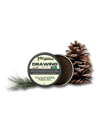 The Hairy Gnome- This Stuff Sucks... Poison Out...All Natural Old Timey Drawing Salve Recipe with Pine Resin and Plantain. 100% Natural and Organic. Treats Cysts | Splinters | Boils | Rashes.